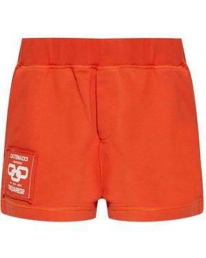 DSquared² Logo Patch Mini Shorts - Red