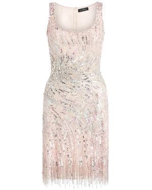 Jenny Packham Swirly Sequin-Embellished Mini Dress - White