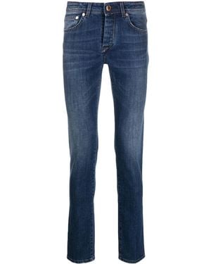 Barba Napoli Vaqueros slim con parche del logo - Azul