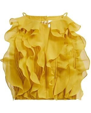 Aje. Top Cleo Con Volantes - Amarillo