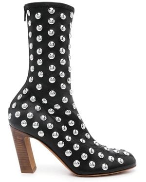 KHAITE Apollo Studded Leather Boots - Black