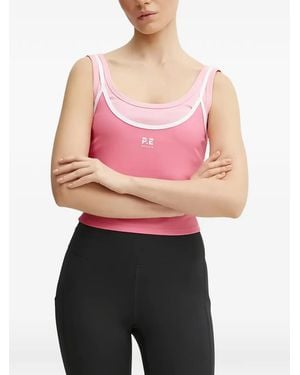 P.E Nation Logo-Detail Crop Top - Pink