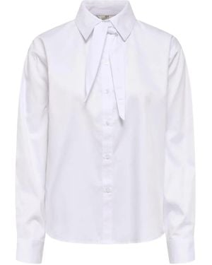 Jacqueline De Yong Willow Tie-Neck Shirt - White