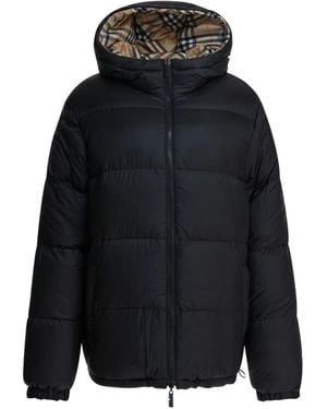 Burberry Karierte Kapuzenjacke - Blau