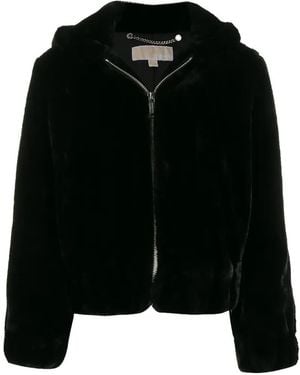 Michael Kors Faux-Fur Hooded Jacket - Black
