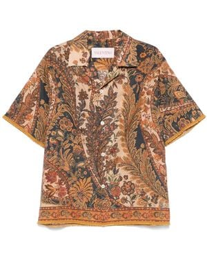 Valentino Garavani Floral-Print Shirt - Brown