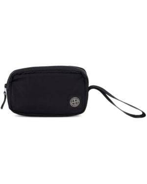 Stone Island Clutch Mit Logo - Schwarz
