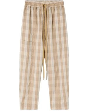 Lee Mathews Lyle Checked Pants - Natural