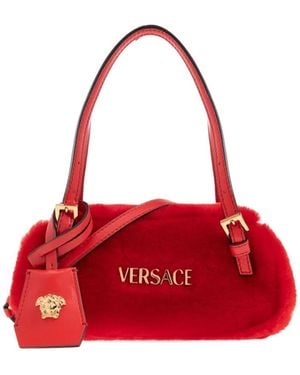 Versace Mini Tag Bowling Shoulder Bag - Red