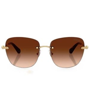 Swarovski Rimless Square-Frame Sunglasses - Brown