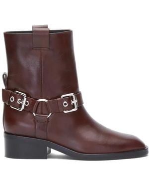 3.1 Phillip Lim Buckle-Strap Boots - Brown