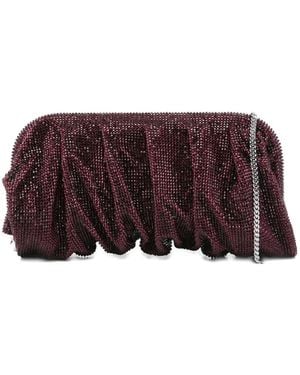 Benedetta Bruzziches Embellished Gathered Clutch - Purple