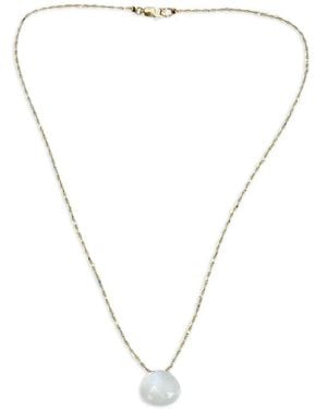 Madison Collar Con Cuentas Y Piedra De Luna - Blanco