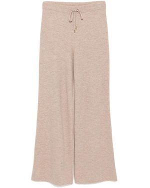 N.Peal Cashmere Honeycomb Knit Pants - Natural