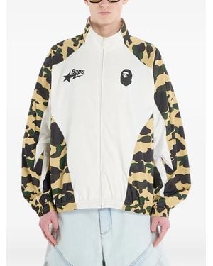 A Bathing Ape 1St Camo Stand-Collar Track Jacket - White