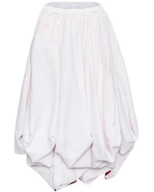 Comme des Garçons Draped Bubble Midi Skirt - White