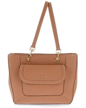 Moschino Front-Pocket Shoulder Bag - Brown