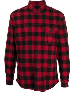 DSquared² Check-Pattern Wool-Blend Shirt - Red