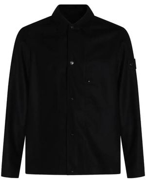 Stone Island 1200020 Wool Nylon Flannel_S.I. Ghost Overshirt - Black