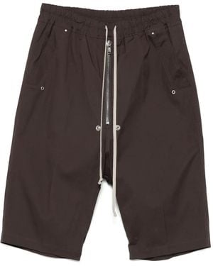 Rick Owens Short Zippé À Lien De Resserrage - Gris