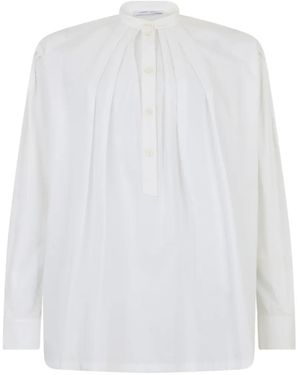 Alberta Ferretti Pleated-Detail Long-Sleeve Shirt - White
