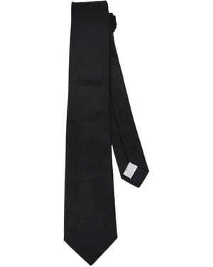 Tagliatore Geometric-Pattern Silk Tie - Black