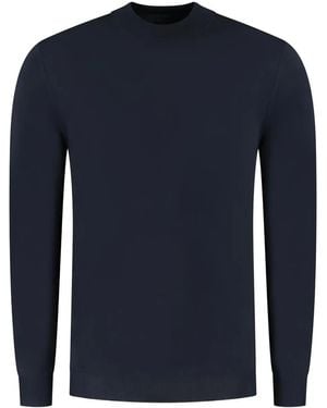 Zanone Round-Neck Long-Sleeved Sweater - Blue