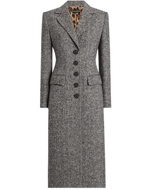 Dolce & Gabbana Jas Met Visgraatpatroon Met Knopen - Grijs
