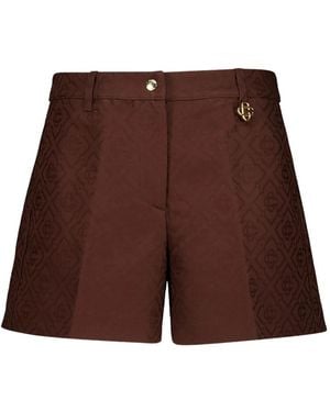CASABLANCA Monogram-Jacquard Cotton Shorts - Purple
