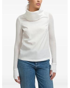 MARCELLA Atlantic Oversized-Collar Top - White
