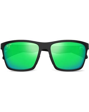 Maui Jim Square-Frame Mirrored Sunglasses - Green