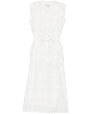 Low Classic Tie-Waist Midi Dress - White