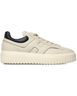 Hogan Baskets H-Stripes En Cuir - White