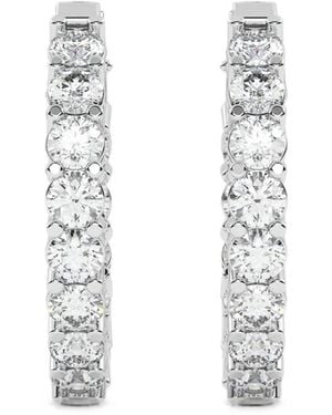 Diamond Essentials Hoop-Design Diamond Earrings - White