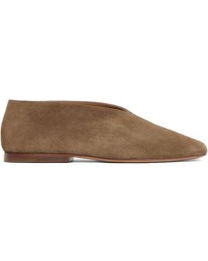 Mansur Gavriel Square Soft V Ballet Flats - Brown