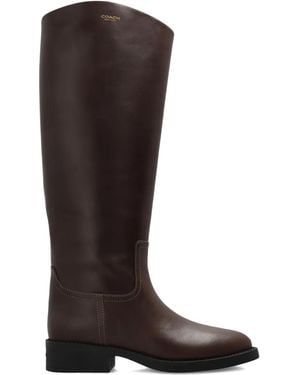 COACH Zip Leather Boots - Brown