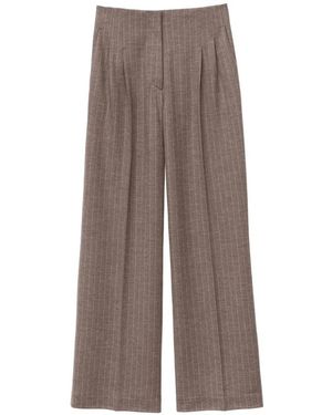 Iris Von Arnim Pinstripe Pleated Pants - Brown