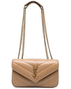 Saint Laurent Small Loulou Shoulder Bag - Natural