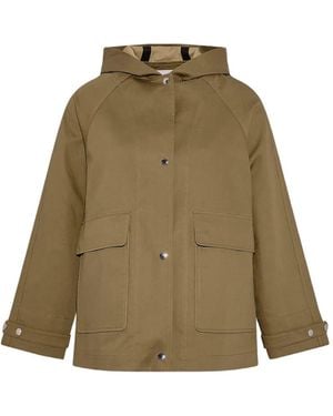Yves Salomon Hooded Two-Tone Jacket - Natural