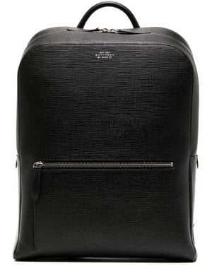 Smythson Mochila Con Acabado Granulado - Negro