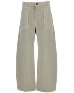FRAME The Bow Barrel-Leg Jeans - Grey