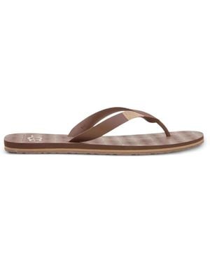 UGG Keppel Geometric-Pattern Flip Flops - Brown