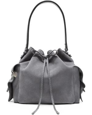 Acne Studios Ruffled Leather Shoulder Bag - Grey