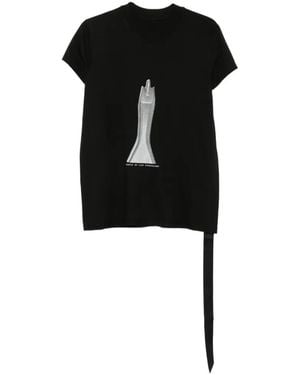 Rick Owens Small Level Graphic-Print T-Shirt - Black