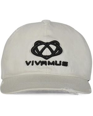 VIVAMUS Damage Distressed Logo-Embroidered Cap - Gray