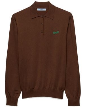 Prada Silk Polo Shirt - Brown