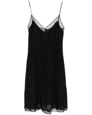 Ermanno Scervino Lace-Trim Pleated Midi Dress - Black