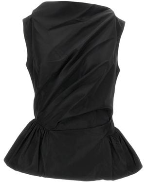 Simone Rocha Draped Bind ペプラム トップ - ブラック