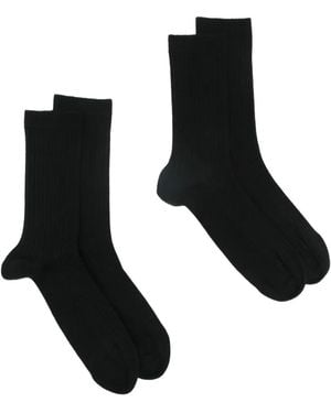 TOTEME Ribbed Crew Socks (Set Of Two) - Black