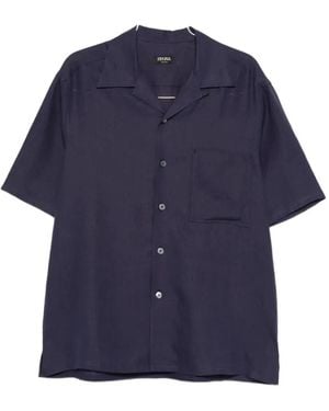 ZEGNA Short Oasi En Lin - Blue